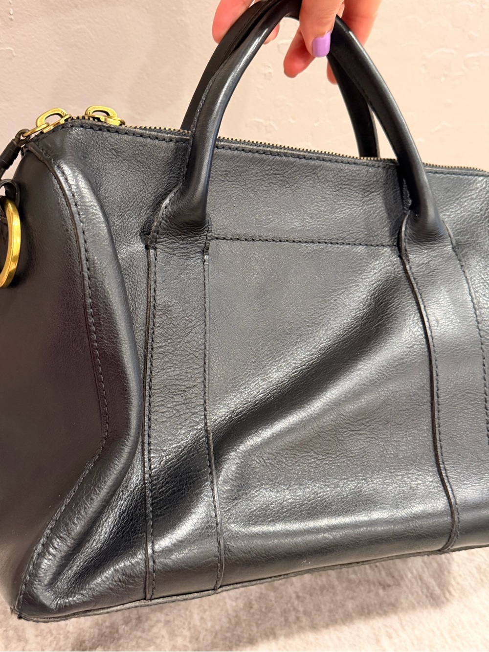 Madewell Black Leather Satchel Bag #401 - Picture 7 of 16